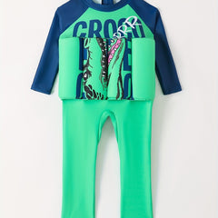 Boys Cartoon Swimsuit Long Sleeve Sunscreen Jumpsuit