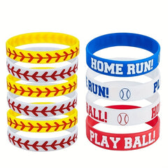 Baseball & Softball Silicone Bracelet - Home Run Play Ball Wristband