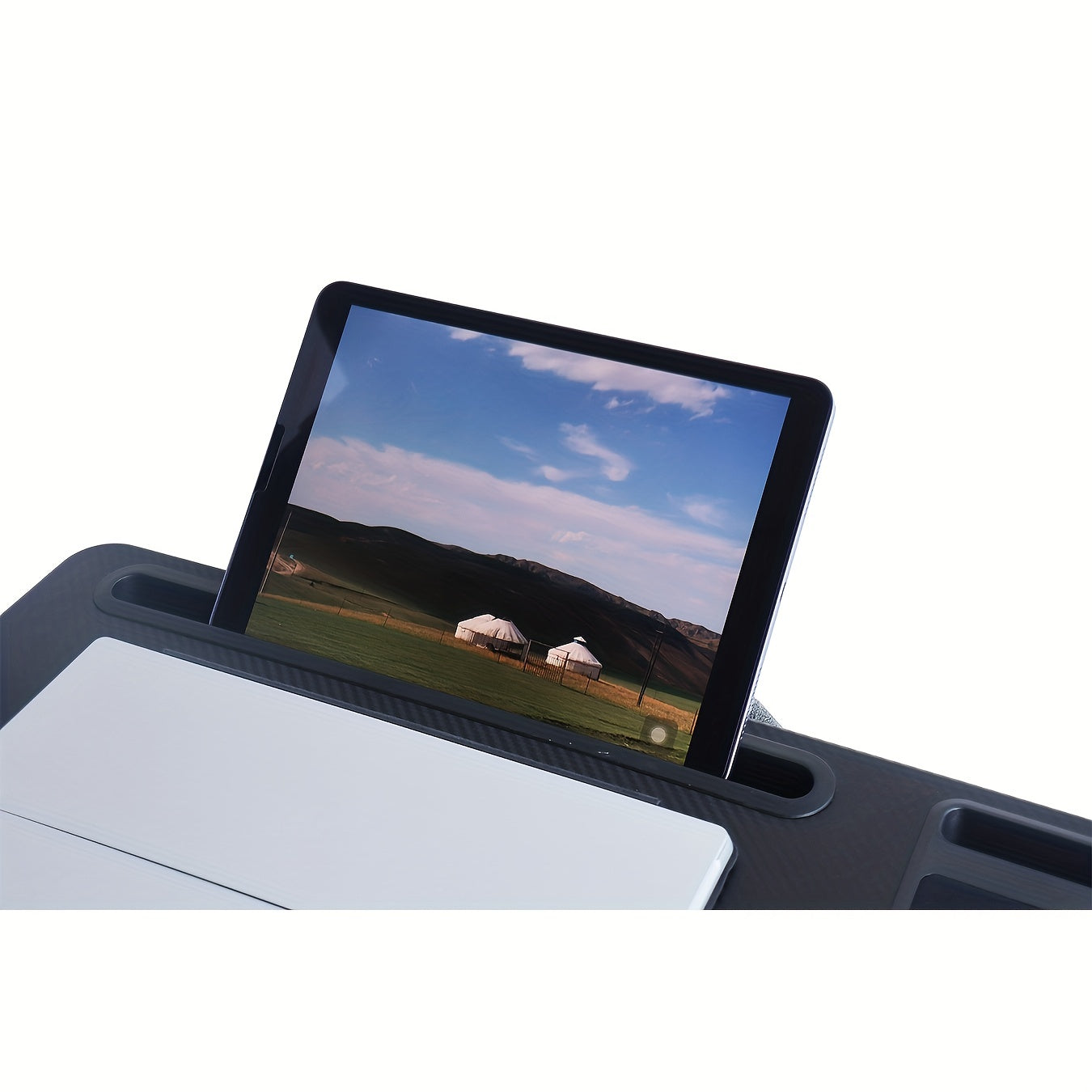 17" Laptop Lap Desk with Tablet & Phone Slot