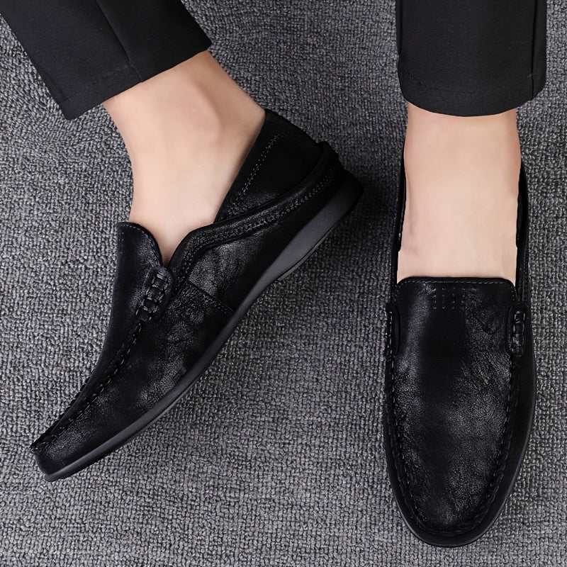 Men's Leather Loafer Shoes Casual Slip On Lightweight Moccasin