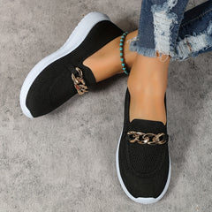 Women's Chain Decor Slip On Sneakers Outdoor Shoes