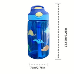 480ML Kids Water Bottle BPA Straw Drinking Kettle Healthy Portable Cup