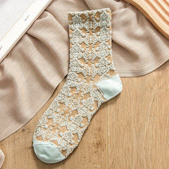 5 Pairs Girls Kids Sweat Absorbent Crew Socks Spring Autumn