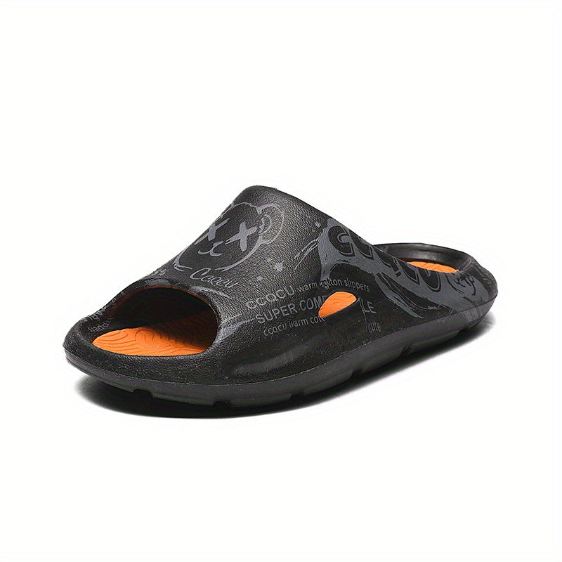 Men's Anime Print Non Slip Platform Slides Soft Sole Cloud Slides