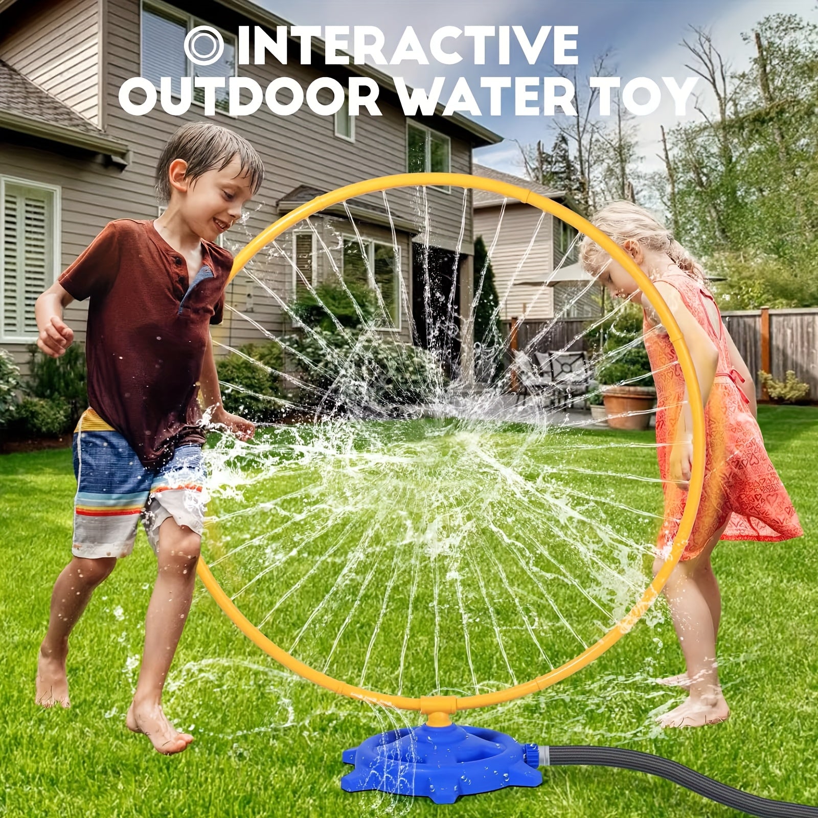2-in-1 Water Sprinkler Toy with 2 Nozzles for Interactive Outdoor Water Play