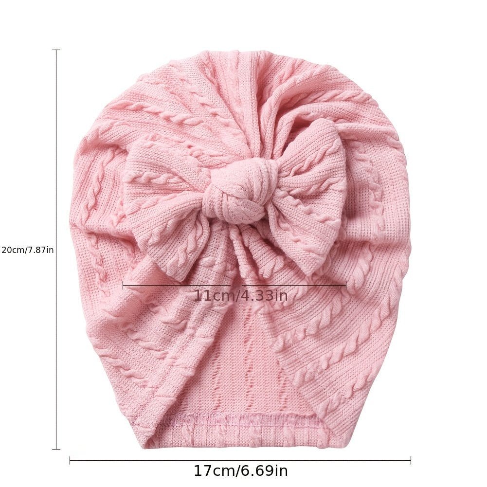 Baby Bow Pullover Hat Knitted Twist Braid Indian Hat