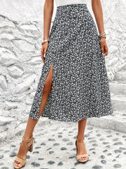 Boho Floral Print Maxi Skirt for Women