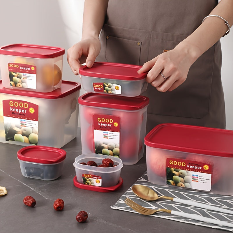 6pcs Plastic Fresh keeping Boxes Food Bento Box Refrigerator Special Plastic Box