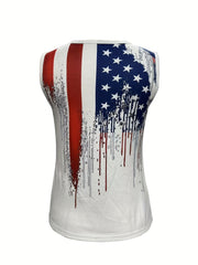 Print V Neck Tank Top Sexy Summer Sleeveless Top Women's Clothing