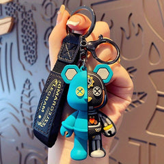 Mechanical Little Bear Keychain For Men Cartoon Car Key Pendant