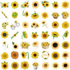 50pcs Sunflower Cartoon Stickers Vinyl Waterproof Decals