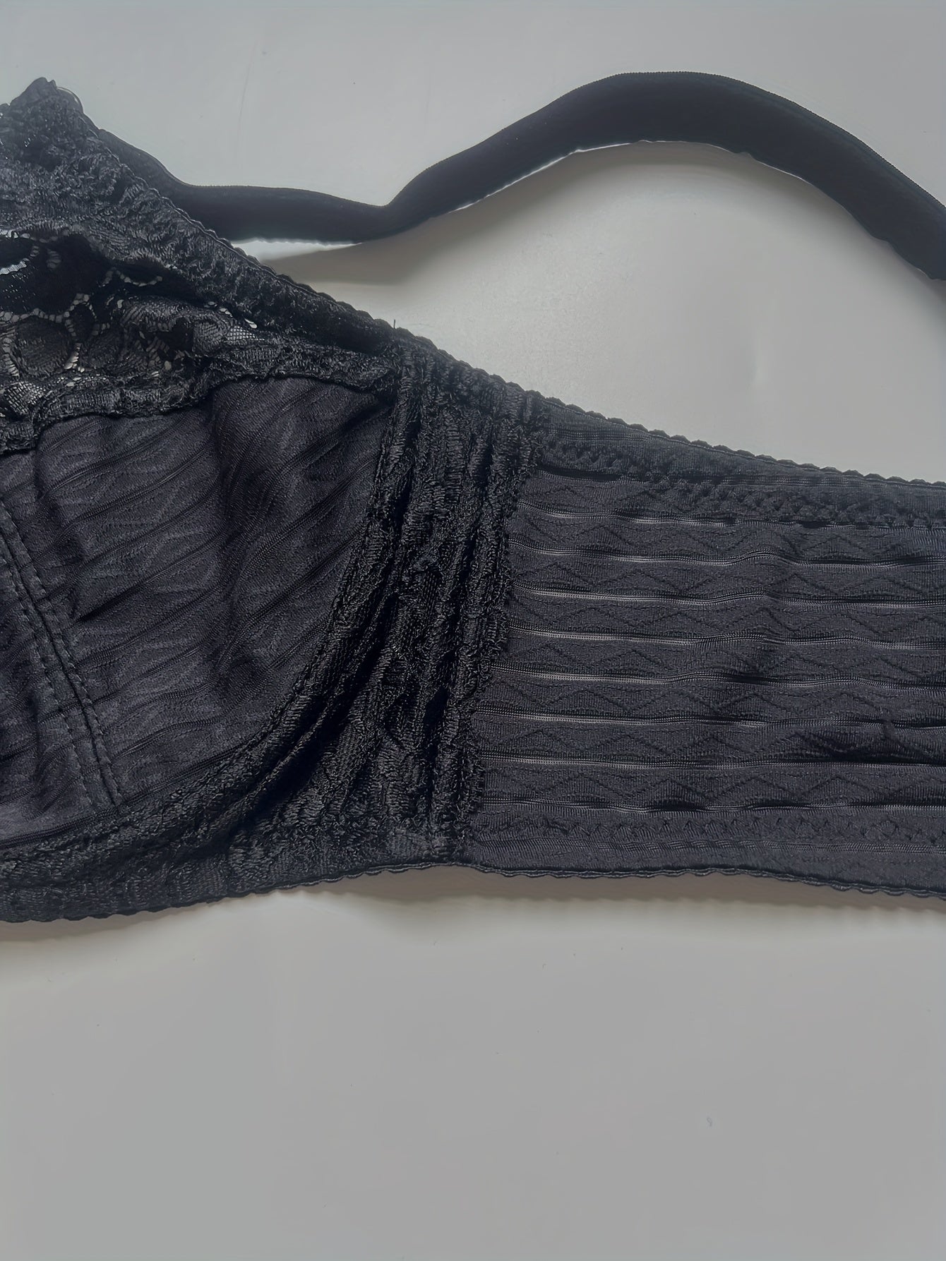 Women's Mini Bow Knot Lace Striped Underwire Bra Plus Size