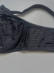 Women's Mini Bow Knot Lace Striped Underwire Bra Plus Size