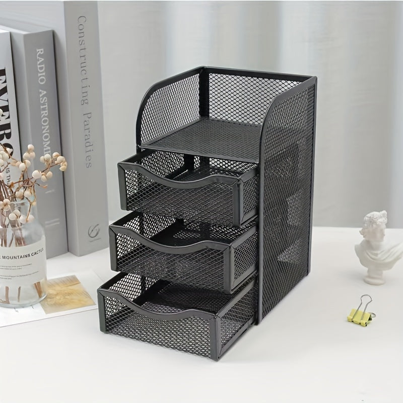 4 Tier Grid Desktop Organizer Metal Divider Drawer Organizer Stationery