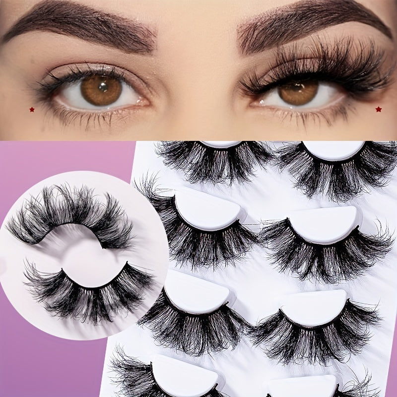 6D Cross Style Messy False Eyelashes Fluffy Wispy Curly Makeup Lashes Extension