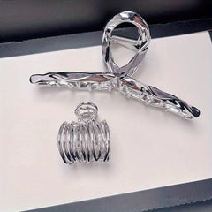 2pcs Metal Hair Claw Ponytail Holder Shark Claw Hair Accessories
