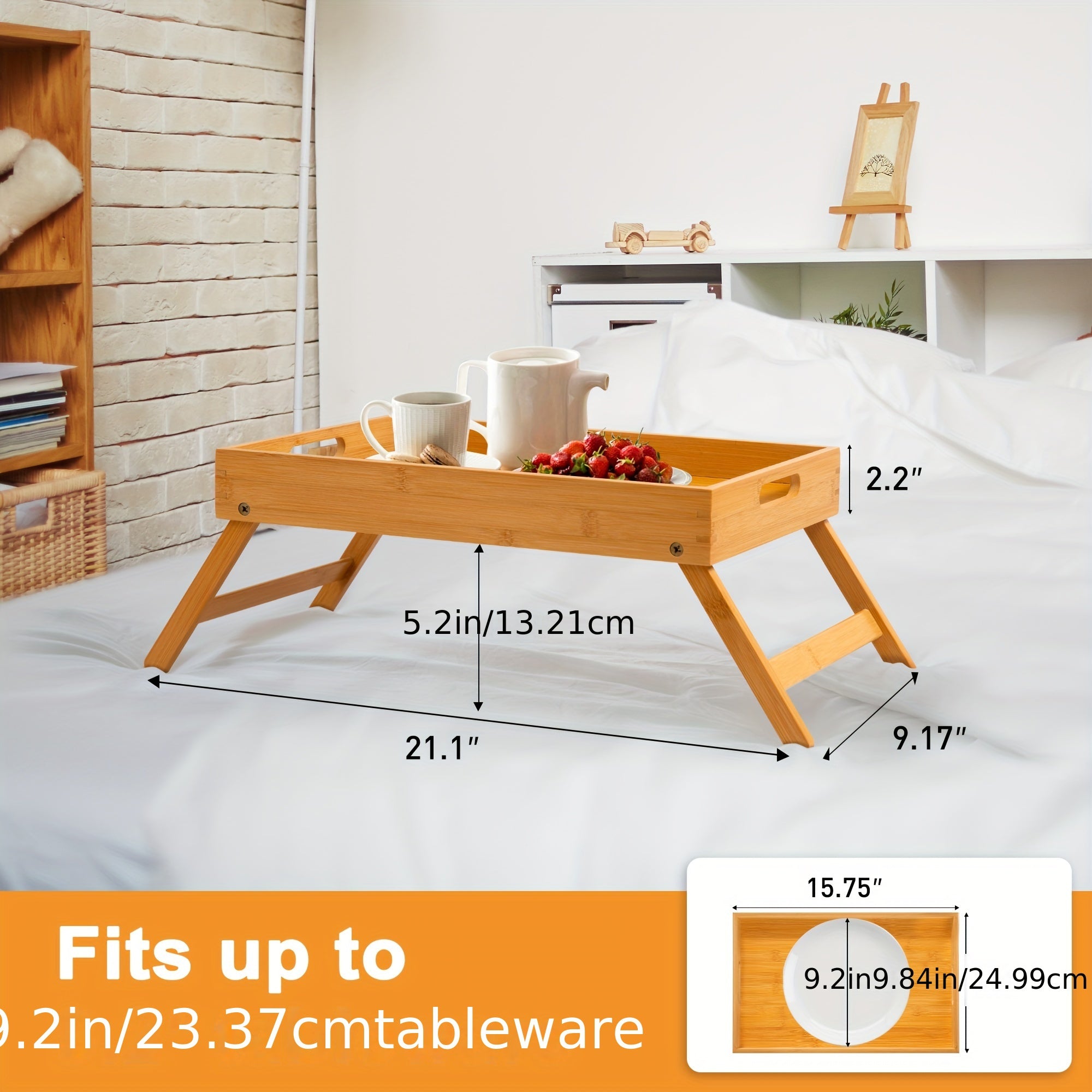 Bamboo Folding Tray Table Multifunctional Household Small Table