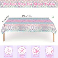53pcs Mermaid Theme Birthday Party Supplies Disposable Tableware