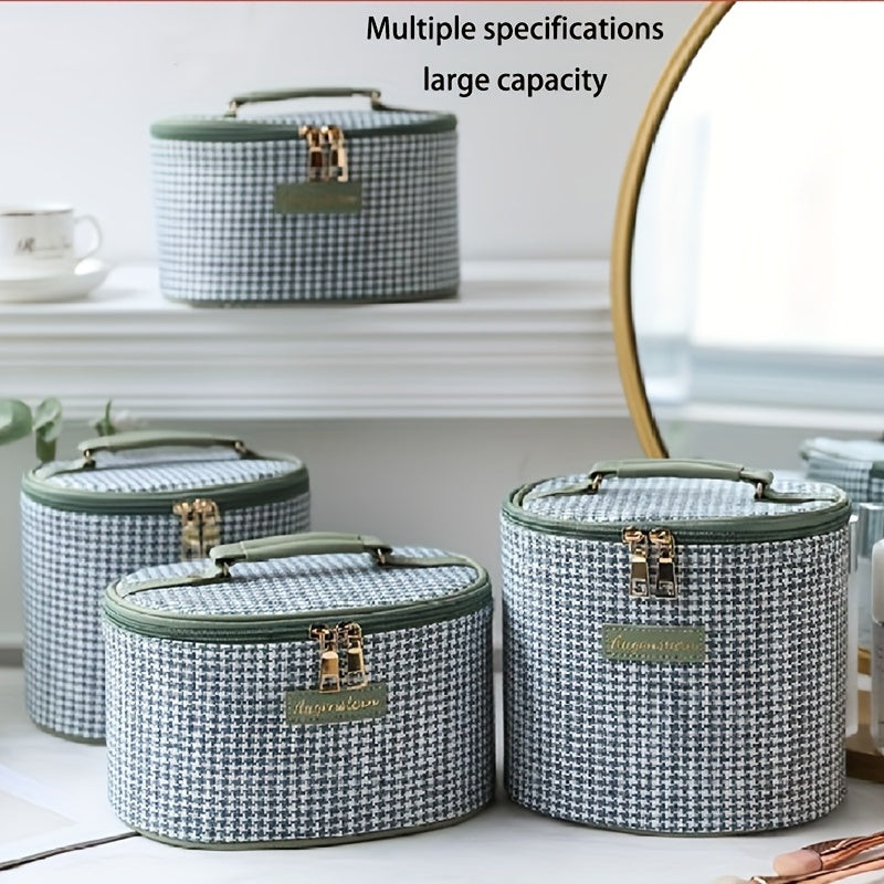 Houndstooth Makeup Bag Travel Case Large Capacity Toiletry Bag