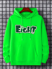 Men's Eight Print Hoodie, Casual Breathable Hooded Sweatshirt
