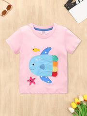 Girl's Cute Cartoon T-shirt for Summer Outings