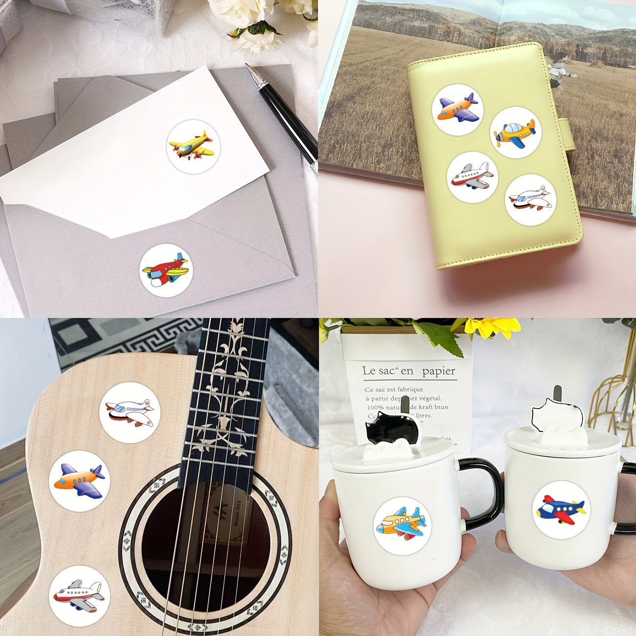 500pcs Cartoon Airplane Reward Stickers Roll - Decorative Stickers