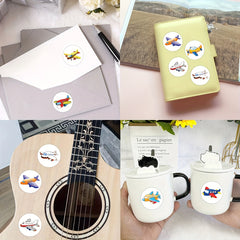 500pcs Cartoon Airplane Reward Stickers Roll - Decorative Stickers