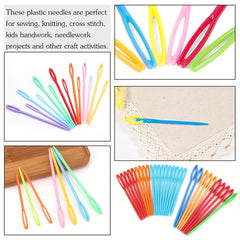 30pcs Large Eye Plastic Needles 6 8 14 Plastic Weaving Needles Yarn Learning