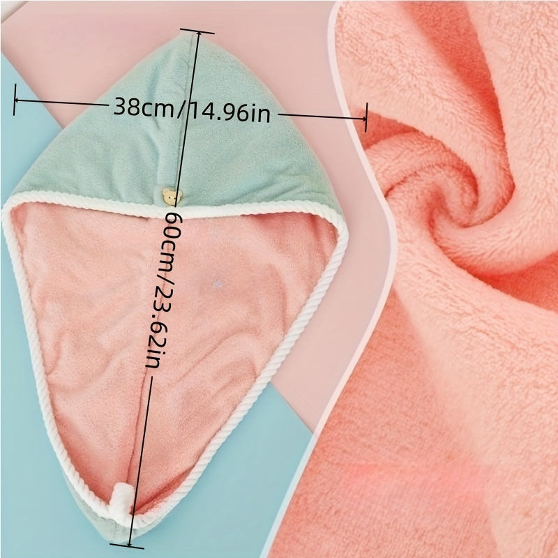 Soft Hair Drying Cap Double Layer Thickened Hair Towel Absorbent Quick Drying
