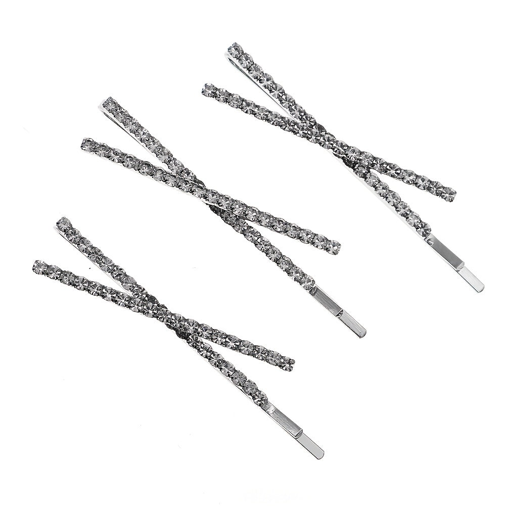 Rhinestone Faux Pearl Hair Clips for Women Girls, 3pcs