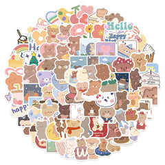 102pcs Bear Waterproof Sticker Pack