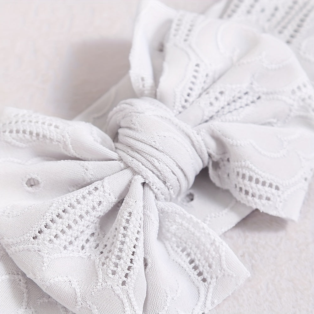Lace Bow Elastic Headband Wide Hairbands for Baby Girls
