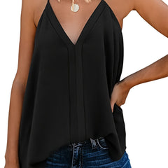 V Neck Cami Top Solid Casual Top For Spring & Summer Women's Clothing