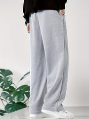Men's Drawstring Sweatpants Loose Fit Casual Baggy Straight Leg Trousers