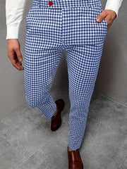Men's Plaid Casual Business Suit Pants