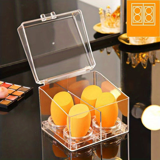 Clear Makeup Organizer with Lid Dustproof Holder