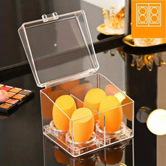 Clear Makeup Organizer with Lid Dustproof Holder