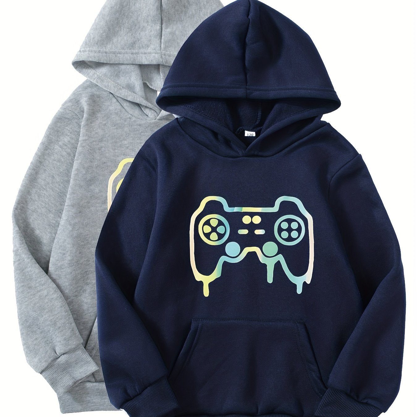2pcs Gamepad Boys Hooded Sweatshirt Spring Fall Kids Hoodie Tops