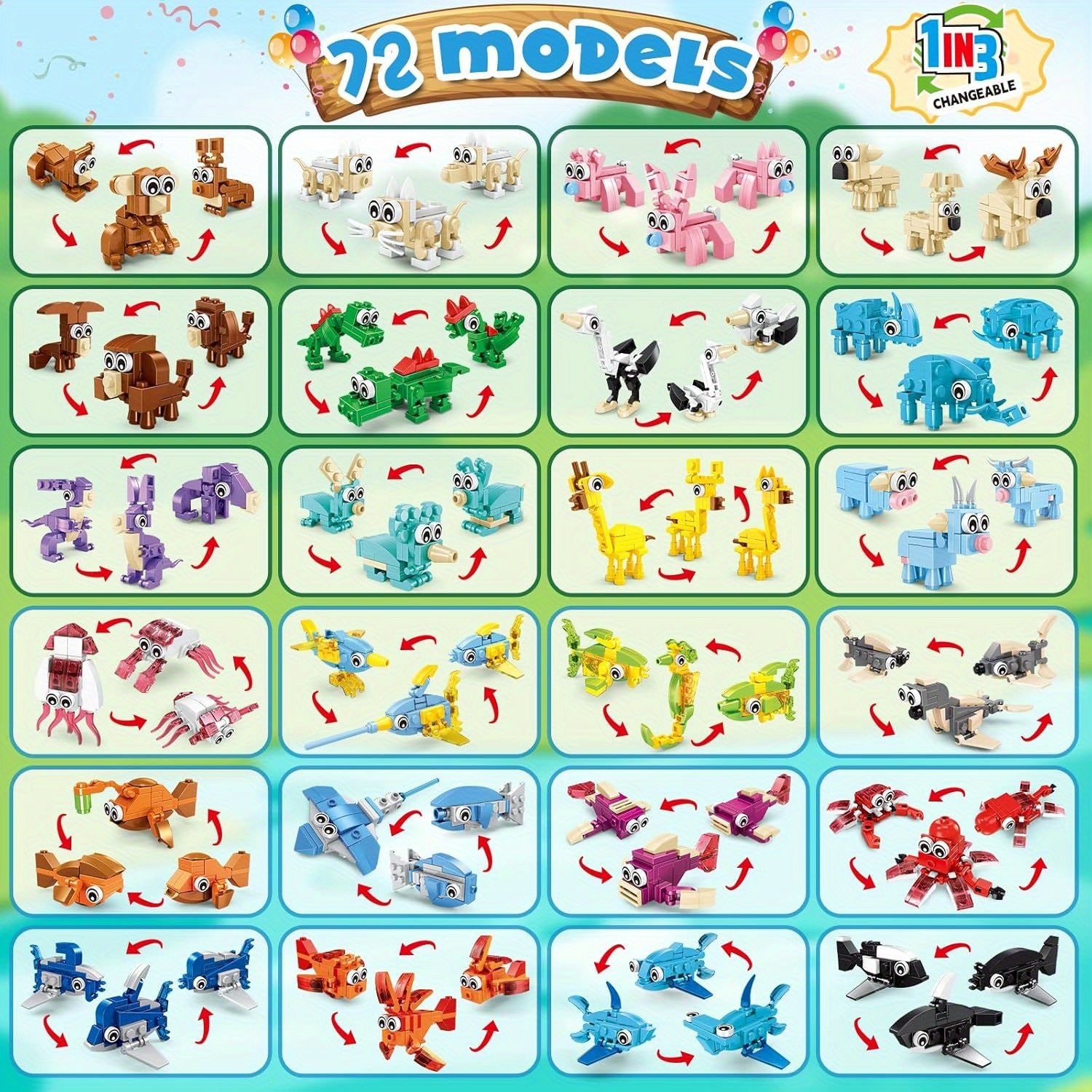 Animal Ocean Building Block Toy Set