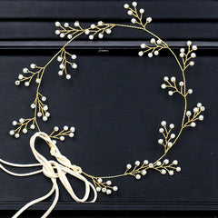 Faux Pearl Bridal Headband Hair Vine Band For Women Bride Pearl Wedding