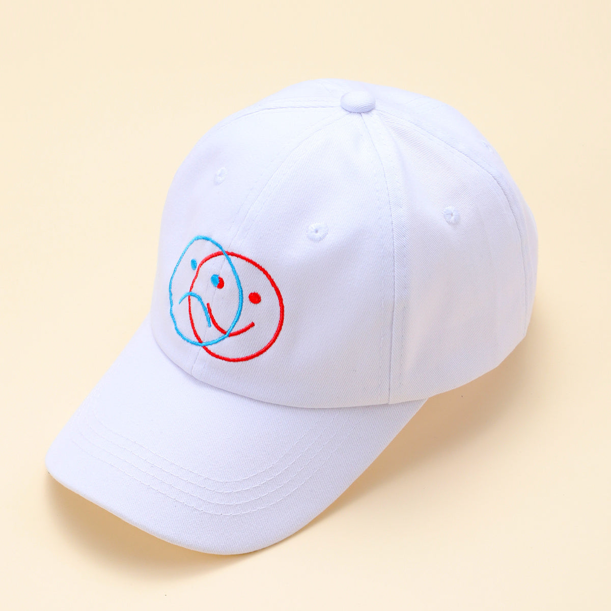 Men's Happy Face Embroidered Baseball Cap
