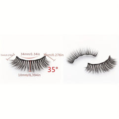 3 Pairs Magnetic Eyelashes 3D Mink Makeup Lashes Set Natural False Lashes