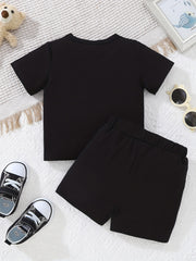 2pcs Baby Boys KING Crown T shirt & Shorts Set Clothes