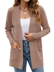 Women's Knit Cardigan Open Front Long Sleeve Sweater