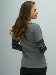 Women's Geo Pattern Colorblock Active Sweatshirt