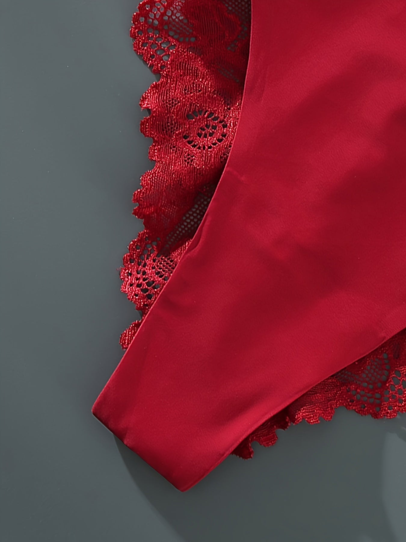 Solid Contrast Lace High Stretch Panties