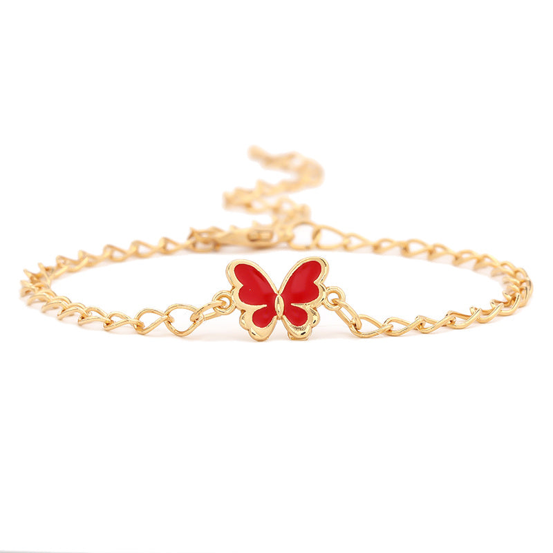 Butterfly Pendant Chain Bracelet Adjustable Minimalist Jewelry for Women