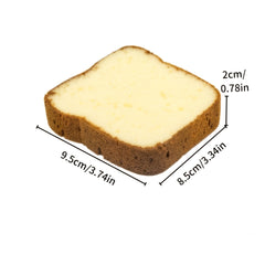 2pcs Cartoon Bread Double-sided Cleaning Sponge Strong Water Absorption
