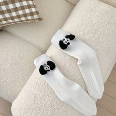 2 Pairs Dog Pattern Socks Comfy & Mid Tube Socks Women's Stockings