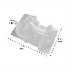 3D Candle Silicone Mold Closed Eye Girl DIY Ornaments Plaster Statue Mold
